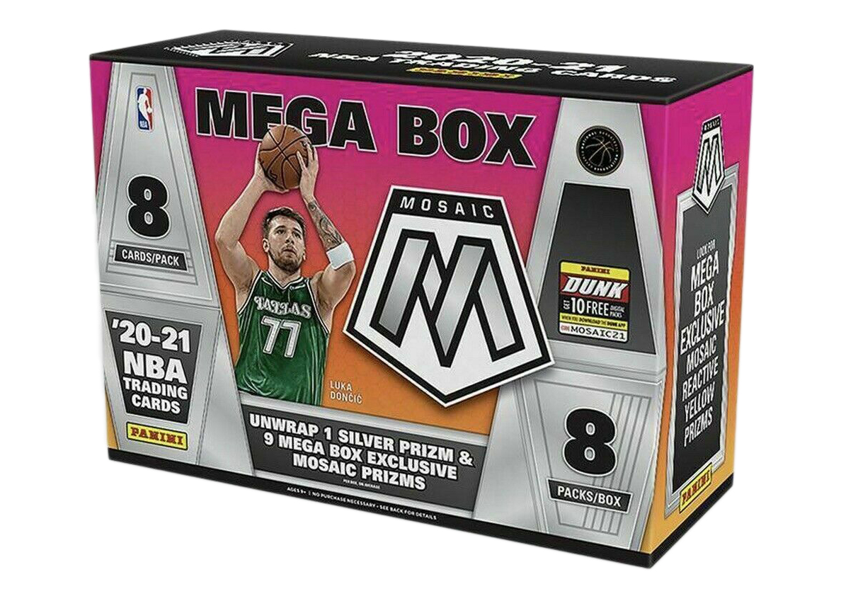 2020-21 Panini Mosaic Basketball Target Mega Box (Reactive Yellow Prizms)  (8 Packs)