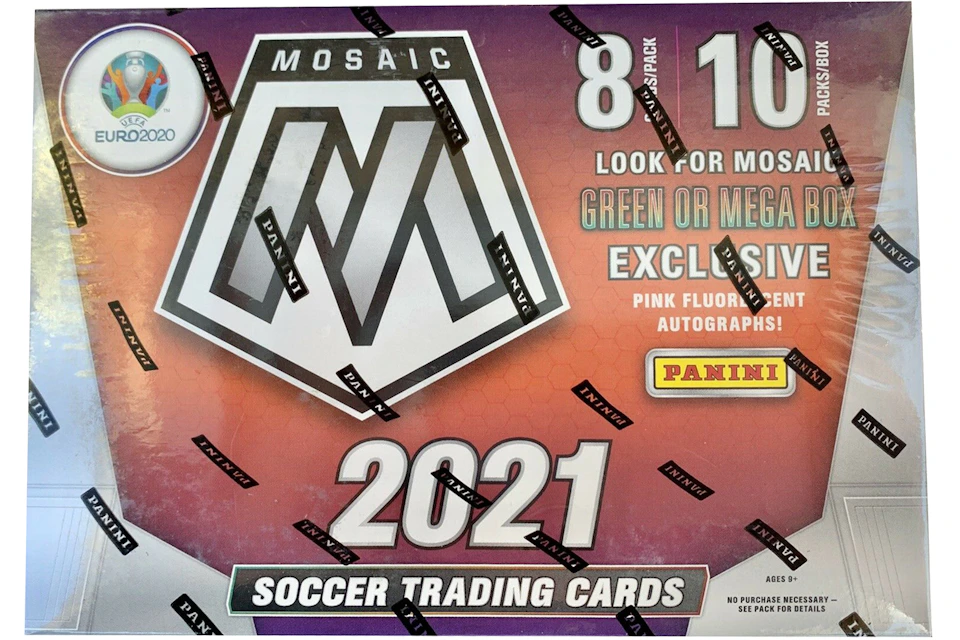 2020-21 Panini Mosaic UEFA Euro Soccer Mega Box (Pink Fluorescent Autographs)