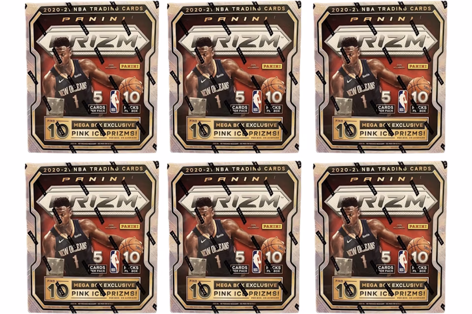 2020-21 Panini Prizm Basketball Mega Box (Pink Ice Prizms) 6x Lot