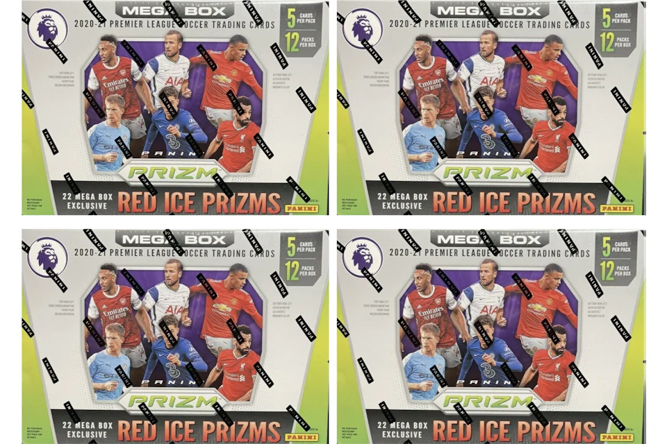 2020-21 Panini Prizm Premier League Soccer Mega Box (Red Ice Prizms) 4x Lot