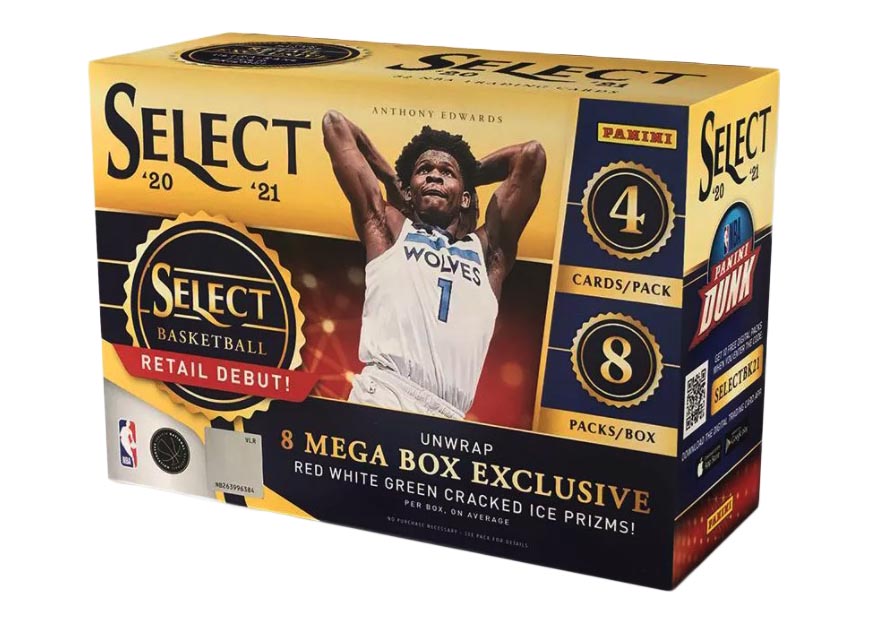 2020-21 Panini Select Basketball Mega Box (Red/White/Green Cracked Ice  Prizms)