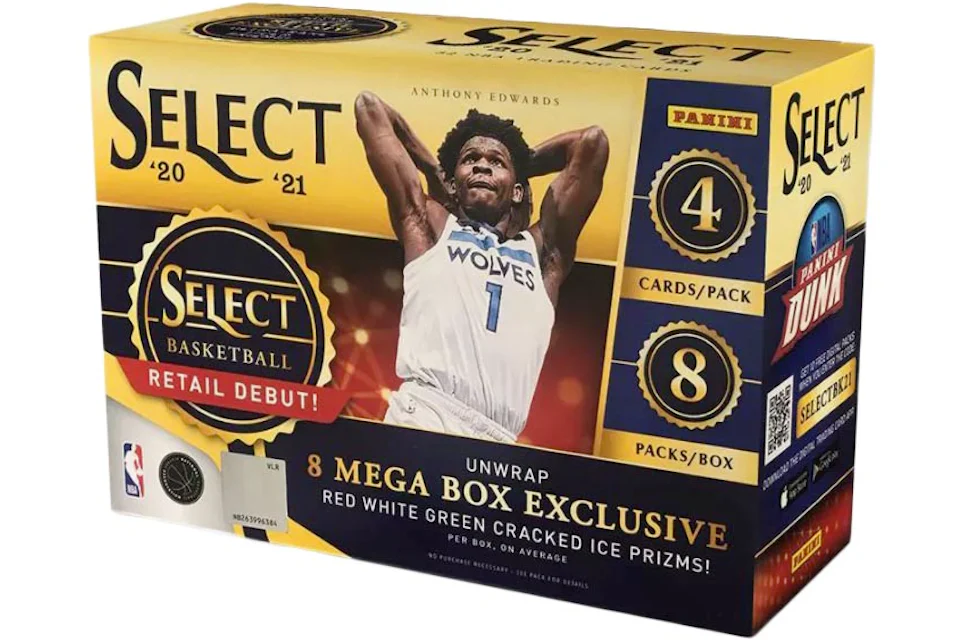 2020-21 Panini Select Basketball Mega Box (Red/White/Green Cracked Ice Prizms)