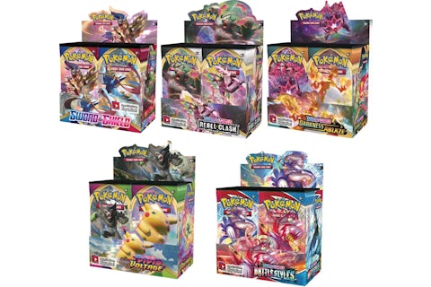 Pokmon TCG Sword & Shield Booster Box Bundle (Base/Rebel Clash/Darkness Ablaze/Vivid Voltage/Battle Styles) - US Pokmon TCG Sword & Shield Booster Box Bundle (Base/Rebel Clash/Darkness Ablaze/Vivid Voltage/Battle Styles) - US
