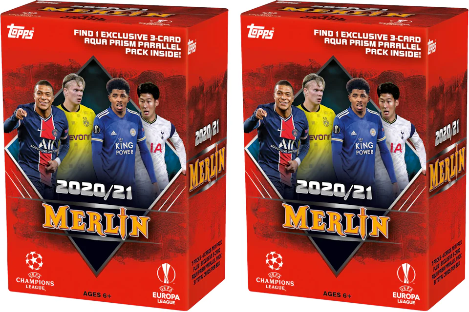 2020-21 Topps Merlin Collection Chrome UEFA Champions League Soccer Blaster Box 2x Lot