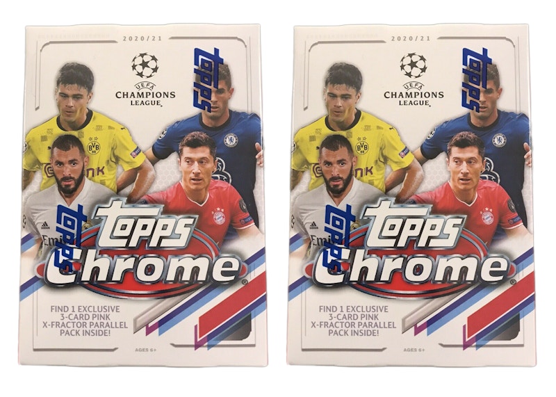 2020-21 Topps Chrome UEFA Champions League Soccer Blaster Box 2x Lot