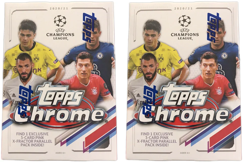 2020-21 Topps Chrome UEFA Champions League Soccer Blaster Box 2x Lot