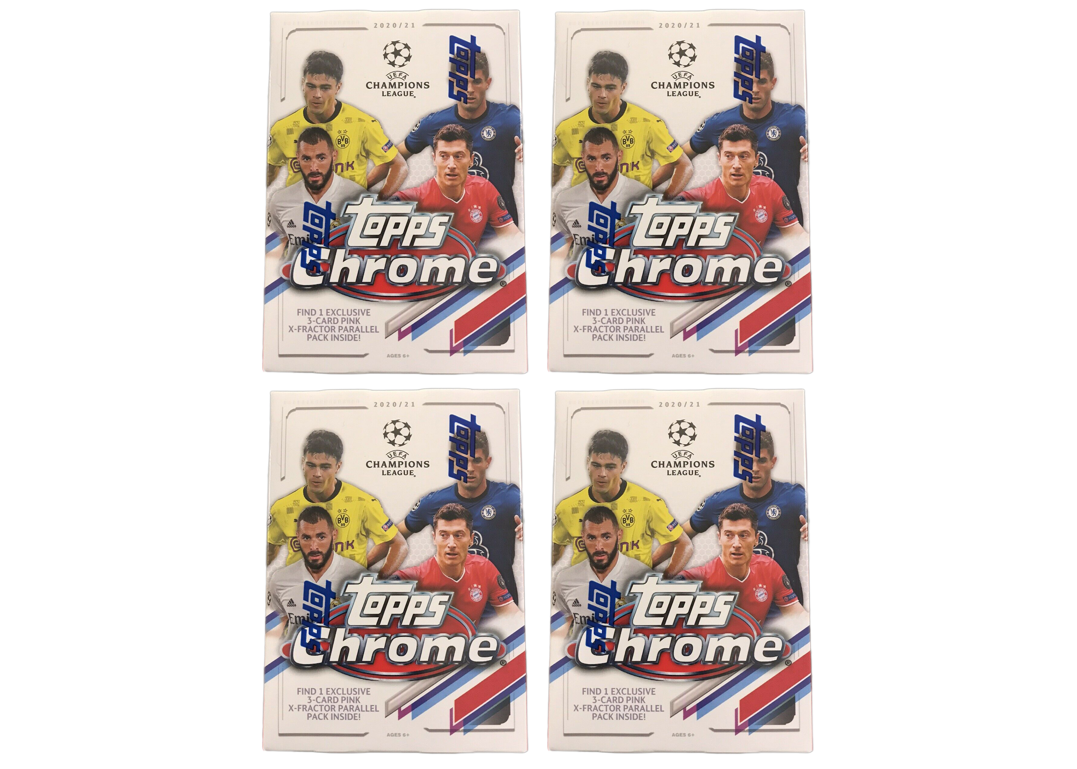 2020-21 Topps Chrome UEFA Champions League Soccer Blaster Box 4x