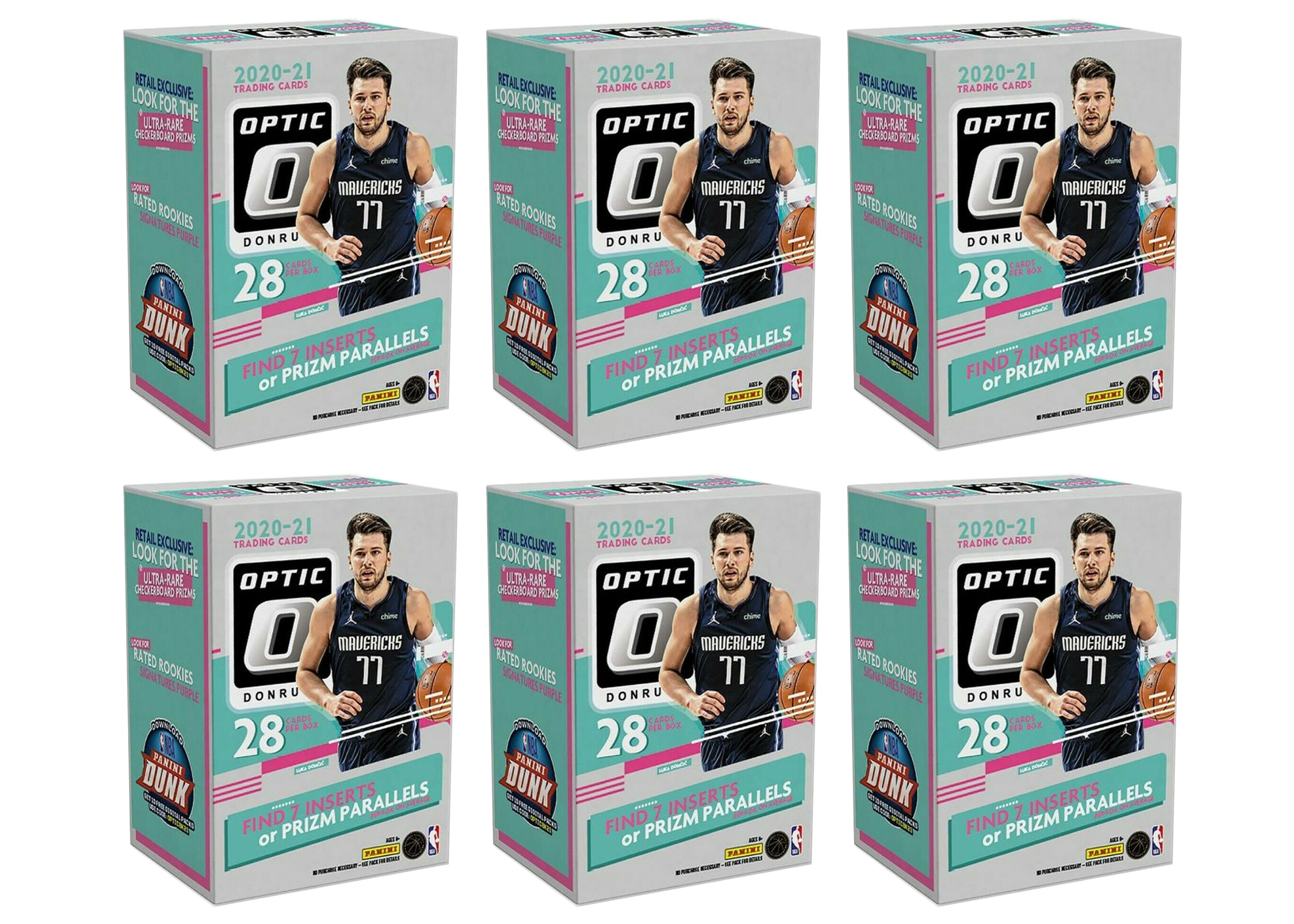 2020-21 Panini Donruss Optic Basketball Blaster Box 6x Lot - 2020