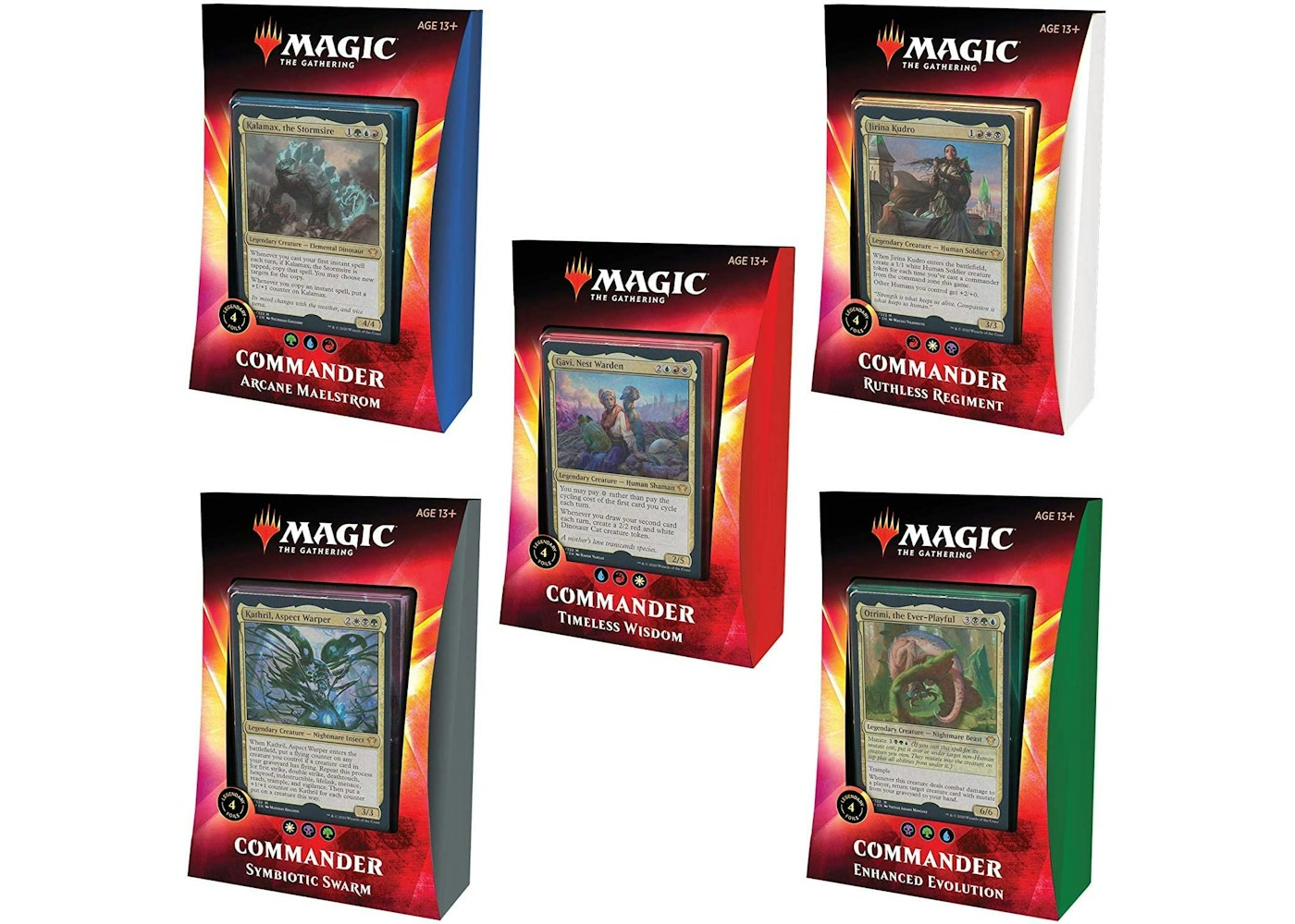 Magic The Gathering Tcg Ikoria Lair Of Behemoths Commander Decks Set Of All 5