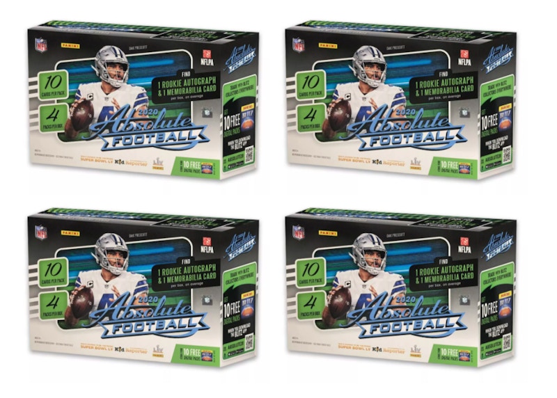 2020 Panini Absolute Football Mega Box 40 ct. 4x Lot