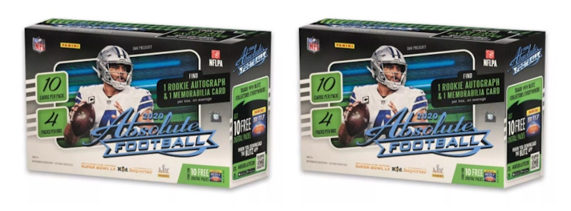 2020 Panini Absolute Football Mega Box 40 ct. 2x Lot