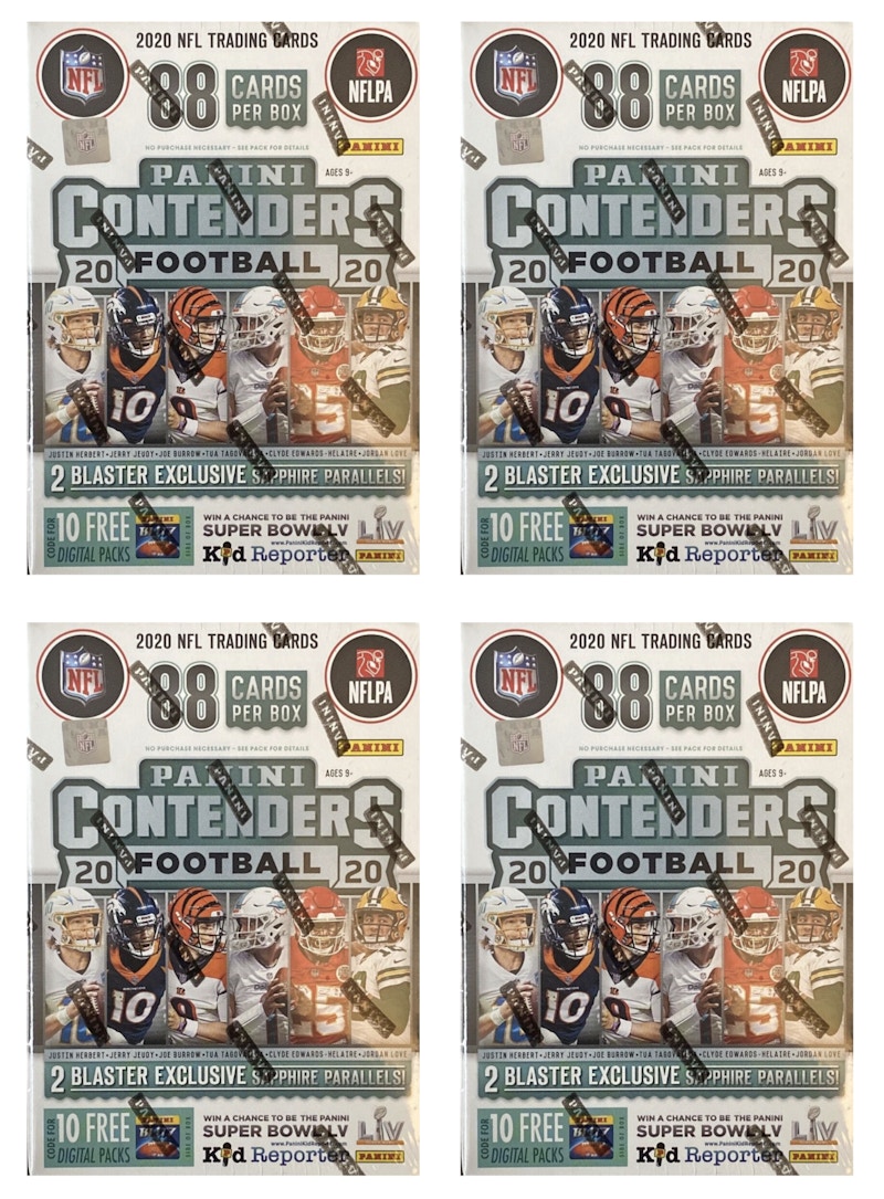 2020 Panini Contenders Football Fanatics Blaster Box 88 Cards 4x Lot