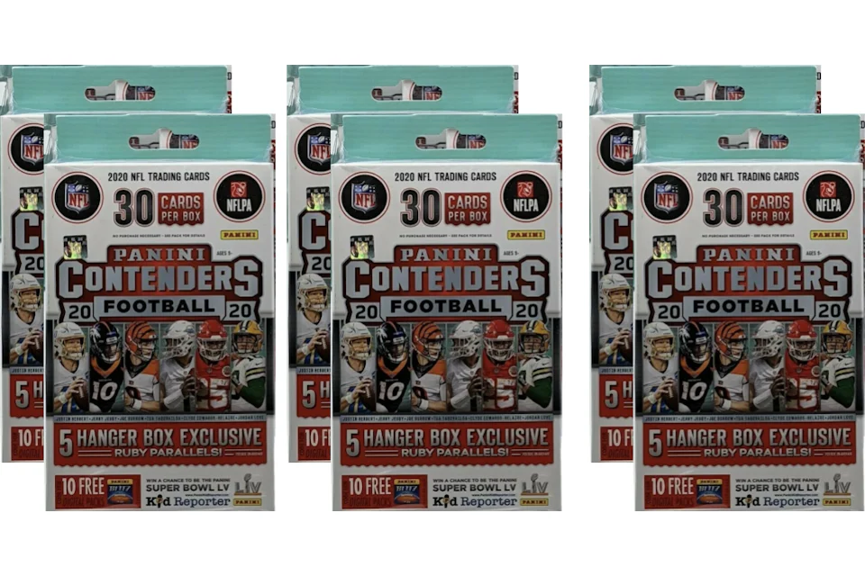 2020 Panini Contenders Football Hanger Box (30 cards) 6x Lot
