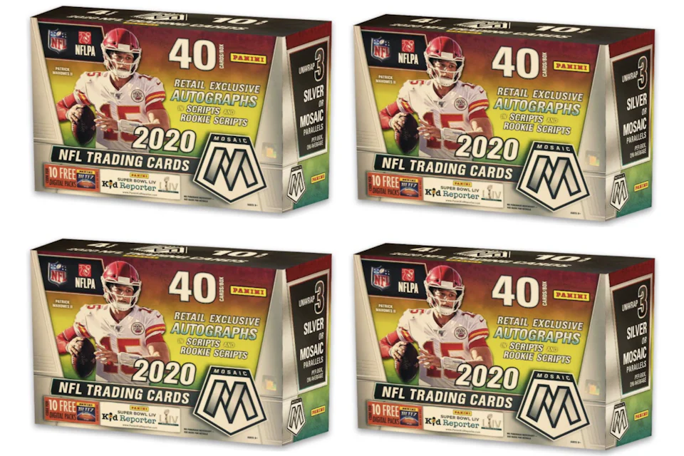 2020 Panini Mosaic Football 40 ct. Mega Box 4x Lot