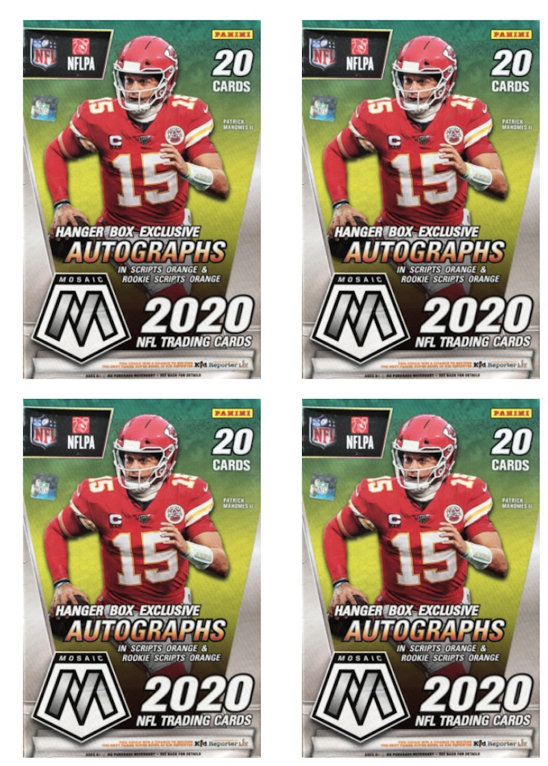 2020 Panini Mosaic Football Hanger Box Reactive Orange Parallels