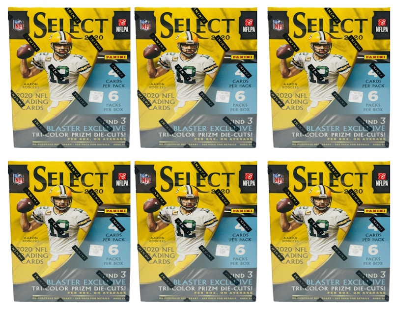 2020 Panini Select Fußball Blaster Box 6x Lot (dreifarbige Stanzungen)