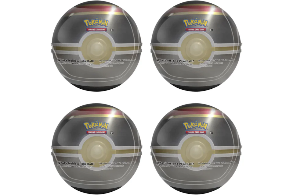 Pokémon TCG Luxury Ball Grey Tin 4X Lot