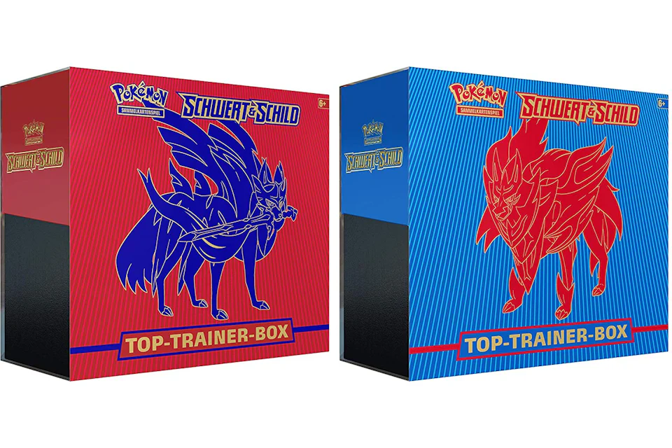 Pokémon TCG Schwert & Schild Top Trainer Box (Rot/Blau) 2x Bundle