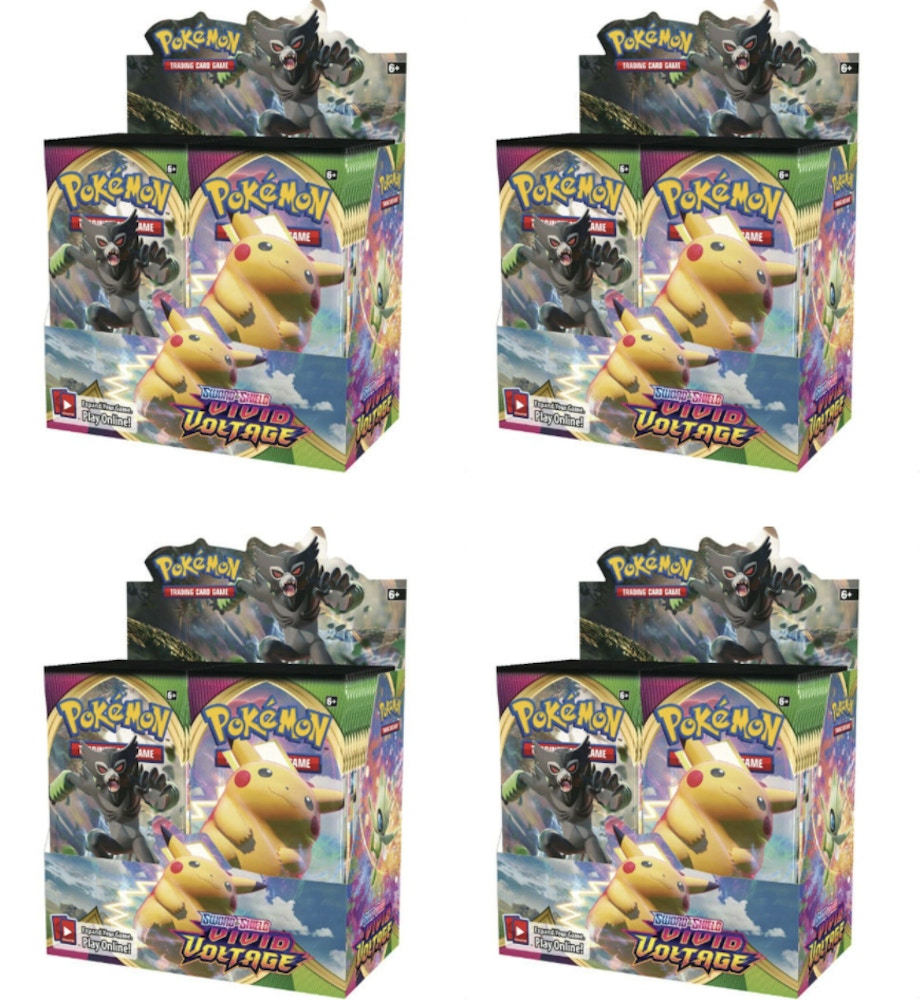 Pokemon Tcg Sword Shield Vivid Voltage Booster Box 4x Lot