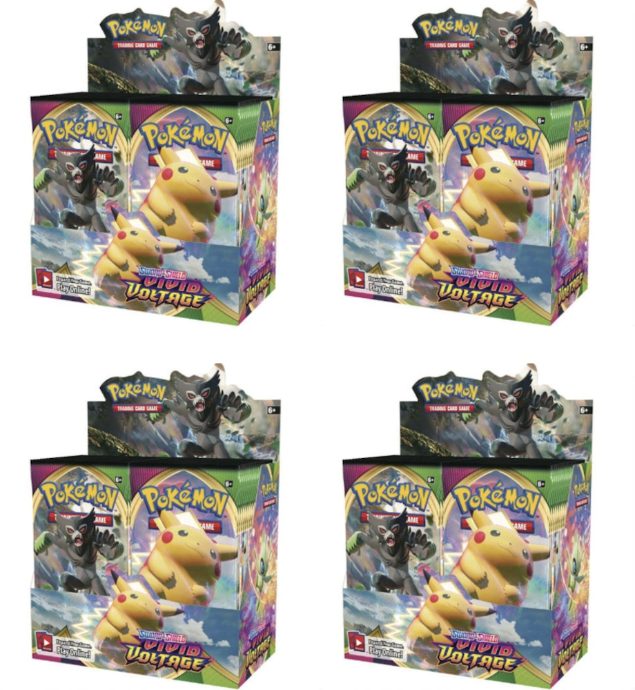 Pokemon Tcg Sword Shield Vivid Voltage Booster Box 4x Lot Pokemon Tcg Sword Shield Vivid Voltage Booster Box 4x Lot