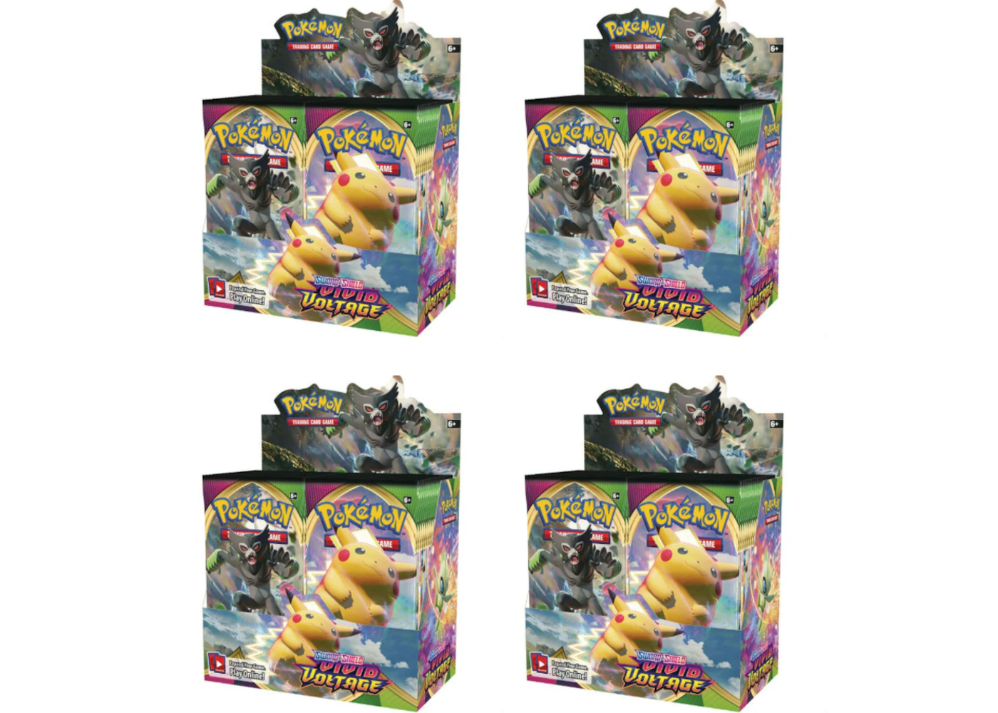 2020 Pokemon TCG Sword & Shield Vivid Voltage Booster Box 4X Lot - US 2020 Pokemon TCG Sword & Shield Vivid Voltage Booster Box 4X Lot - US
