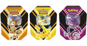 Pokémon TCG V Powers Eevee V/Pikachu V/Eternatus V Tin 3x Lot (Vertical)