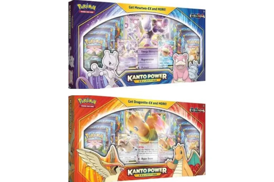 Coffrets Pokémon TCG XY Évolutions 2020 collection Kanto Power Mewtwo-EX & Dragonite-EX (lot de 2)