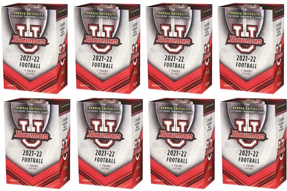 2021-22 Bowman University Football Blaster Box 8x Lot