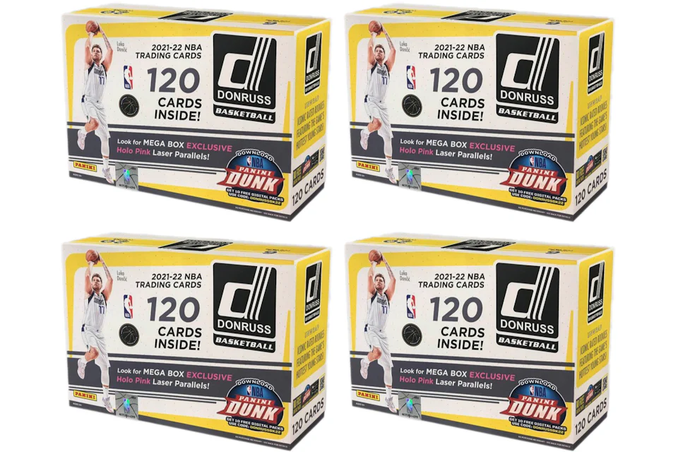 2021-22 Panini Donruss Basketball Mega Box (Holo Pink Laser Parallels) 4x Lot