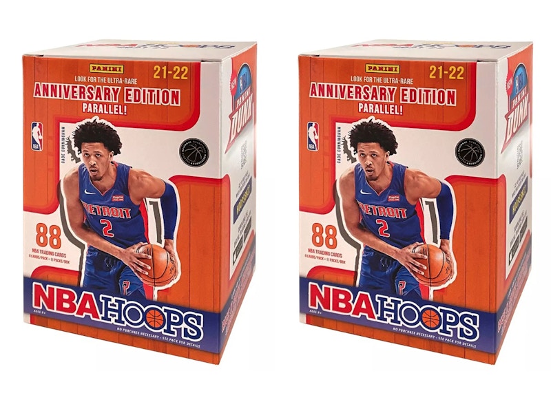 2021-22 Panini NBA Hoops Basketball Blaster Box (Anniversary Edition  Parallel) 2x Lot