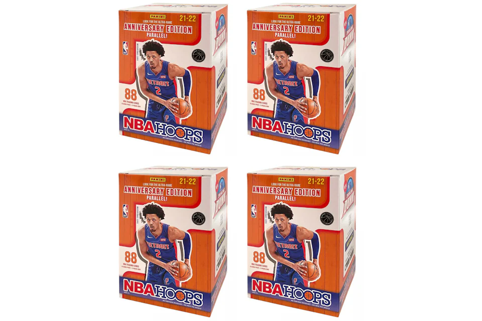 2021-22 Panini NBA Hoops Basketball Blaster Box (Anniversary Edition Parallel) 4x Lot