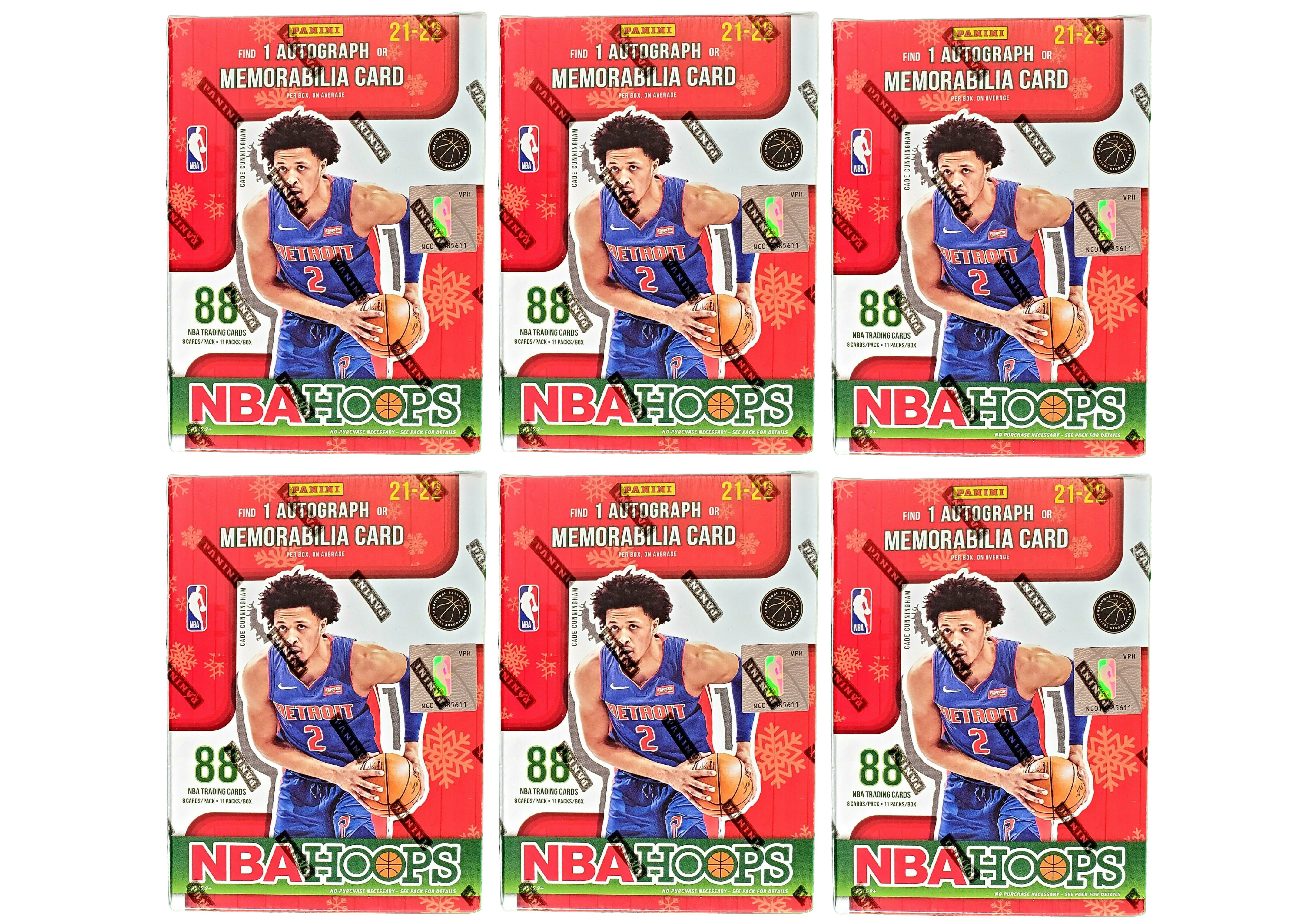 2021-22 Panini NBA Hoops Basketball Holiday Blaster Box 6x Lot 