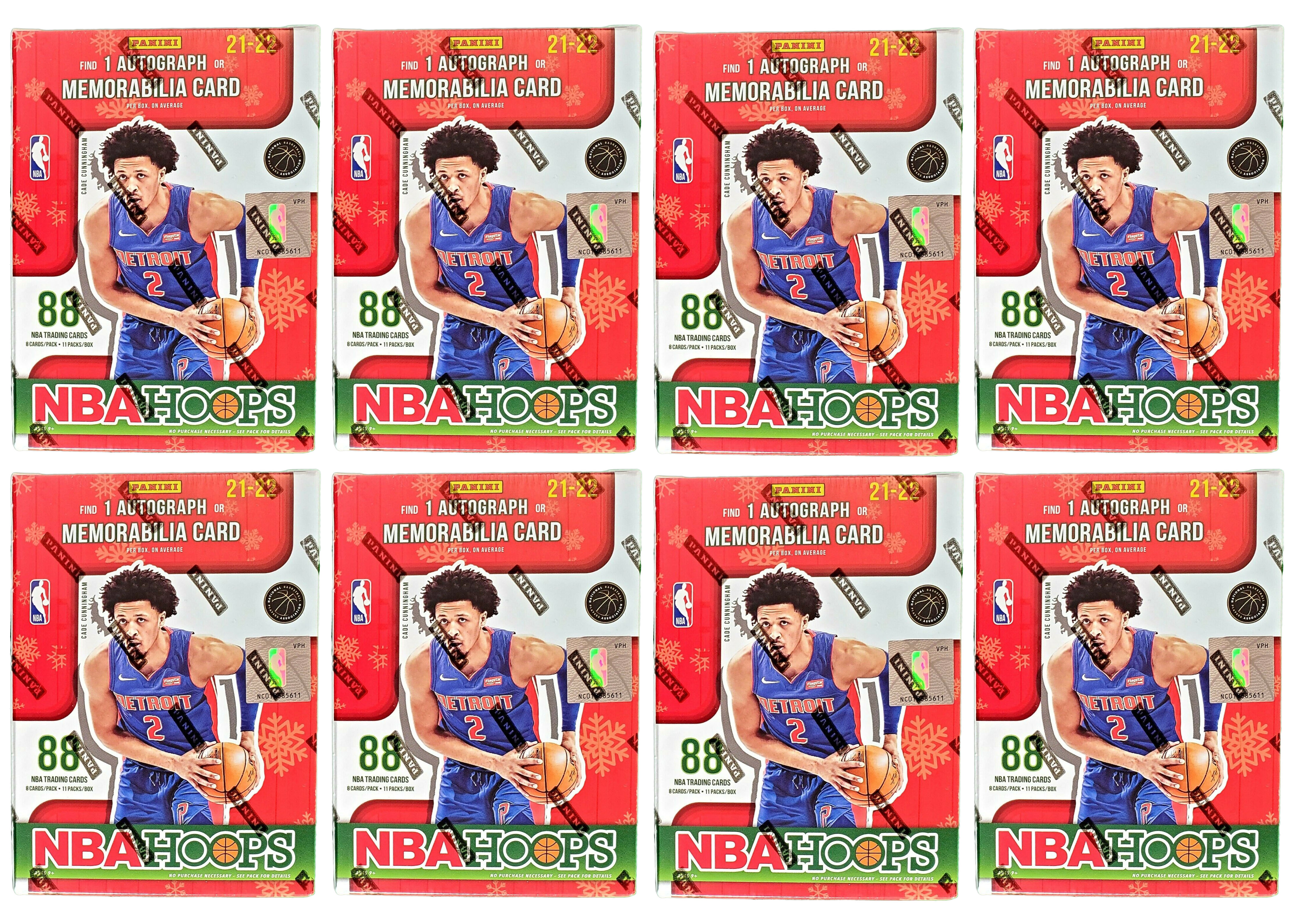 2021-22 Panini NBA Hoops Basketball Holiday Blaster Box 8x Lot 