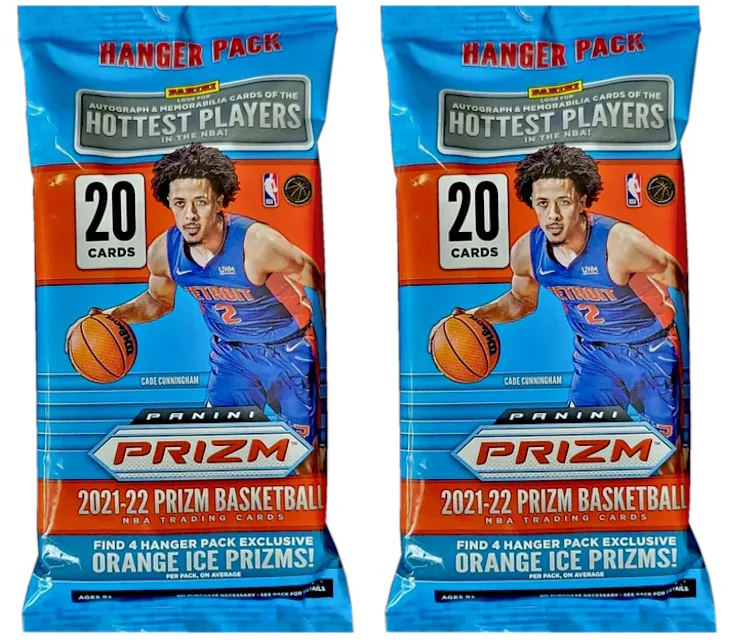 2021-22 Panini Prizm Basketball Hanger Pack (Orange Ice Prizms) 2x