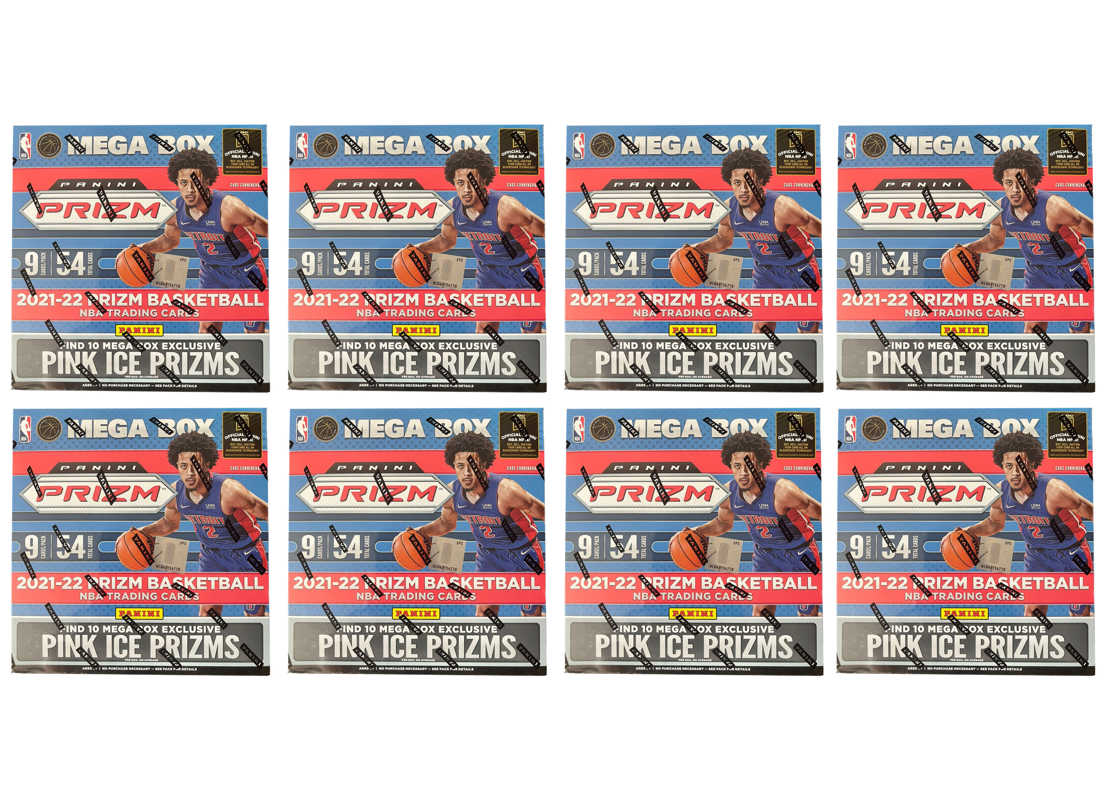 2020-21 Panini Prizm Basketball Mega Box (Red Ice Prizms) 8x Lot (Red or Blue Box)
