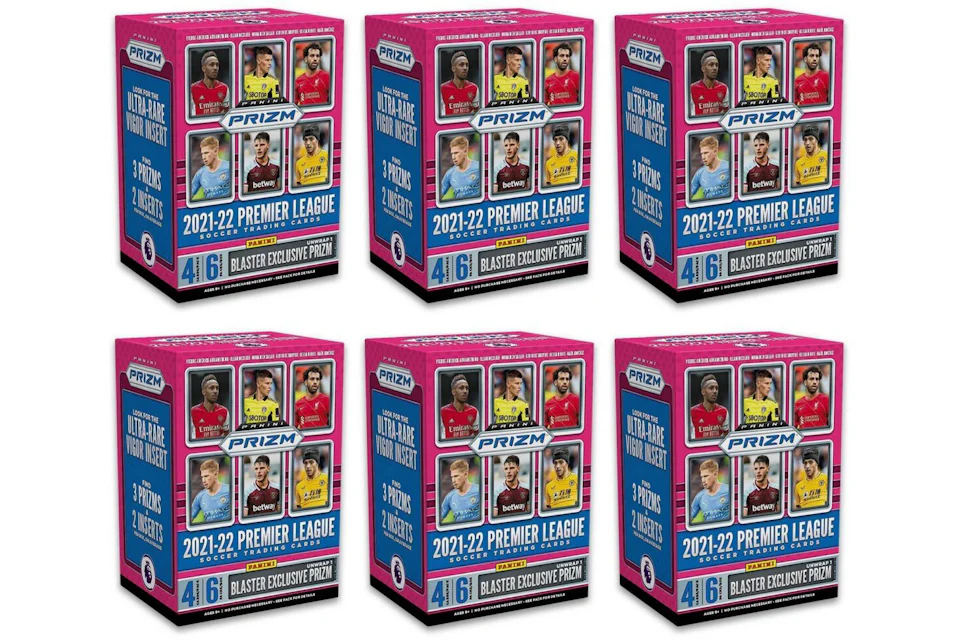 2021-22 Panini Prizm Premier League Soccer Blaster Box 6x Lot