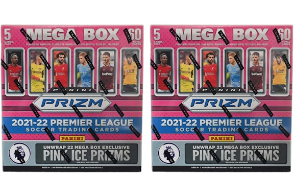 2021-22 Panini Prizm Premier League Soccer Mega Box (Pink Ice Prizms) 2x Lot