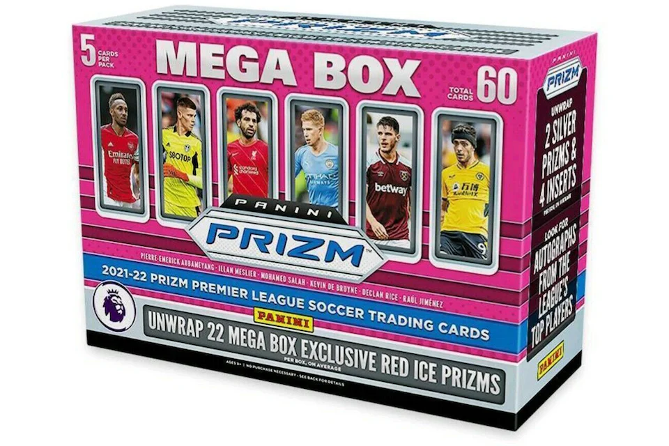 2021-22 Panini Prizm Premier League Soccer Mega Box (Red Ice Prizms)
