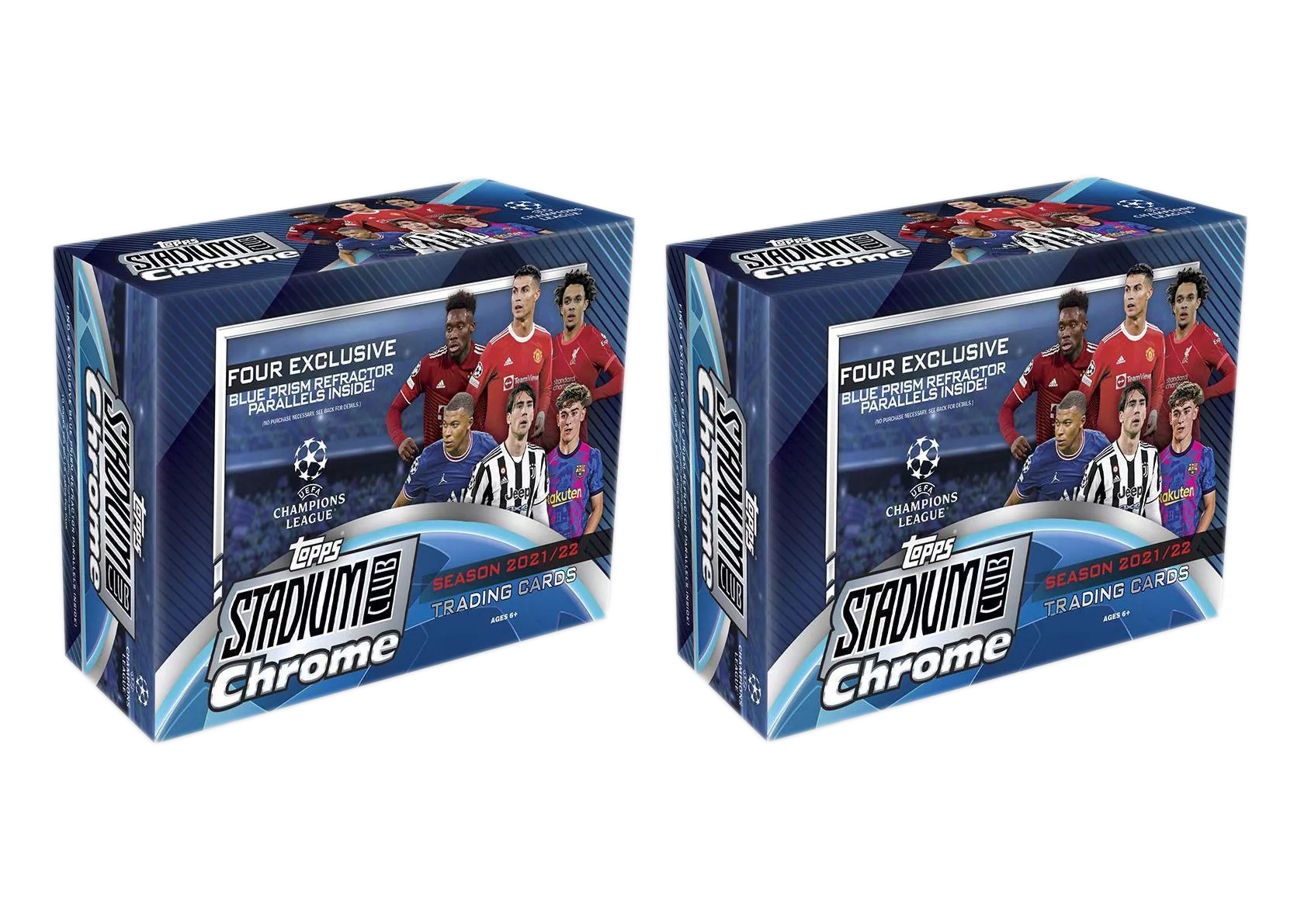 2021-22 Topps Chrome Stadium Club UEFA Champions League Soccer Mega Box 2x  Lot