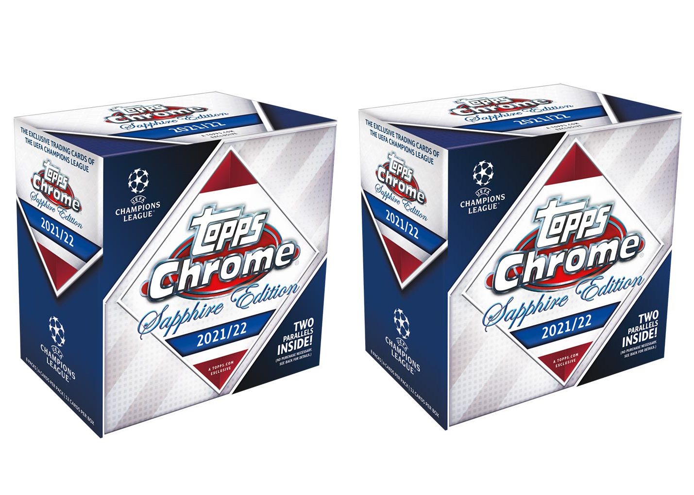 2021-22 Topps Chrome UEFA Champions League Sapphire Edition Soccer Box 2x  Lot