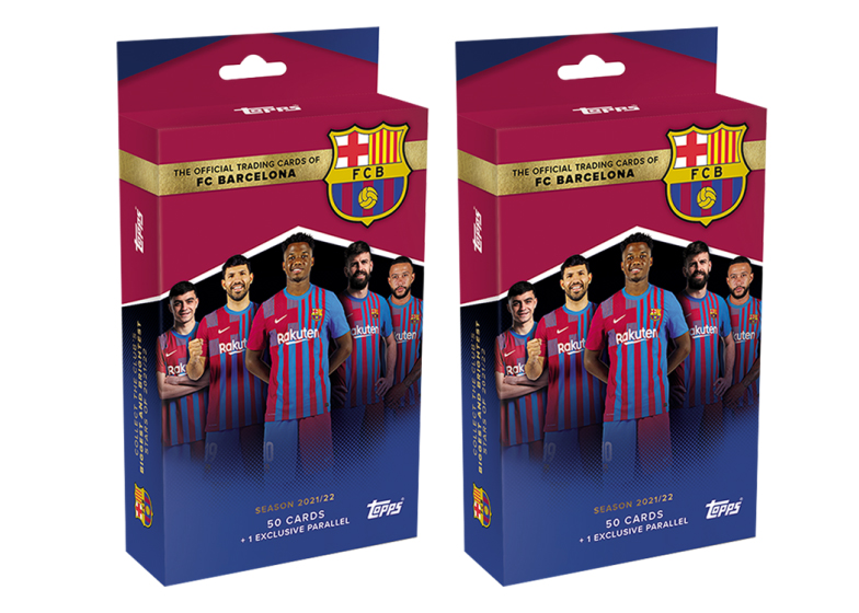 2021-22 Topps FC Barcelona Official Team Set Soccer Hanger Box 2x Lot