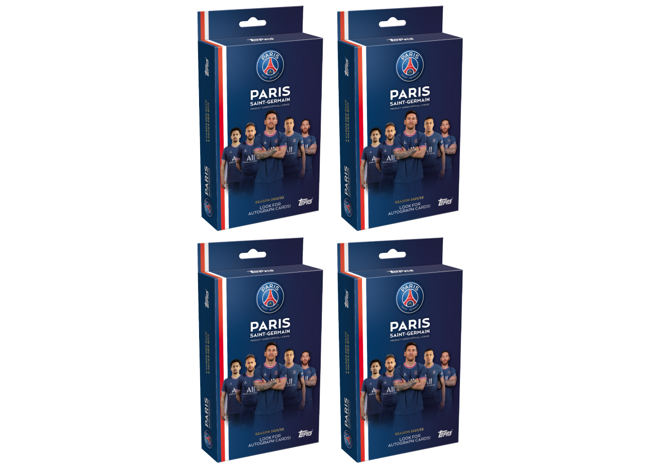 2021-22 Topps Paris Saint-Germain Team Set Soccer Box 4x Lot