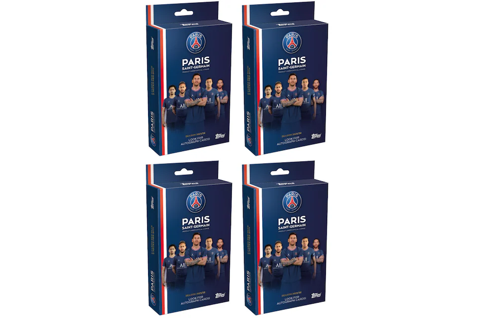 2021-22 Topps Paris Saint-Germain Team Set Soccer Box 4x Lot