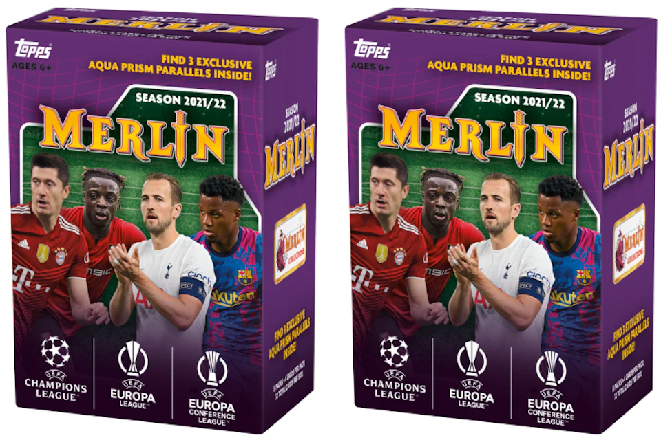 2021-22 Topps UEFA Champions League Merlin Soccer Blaster Box 2x Lot ...