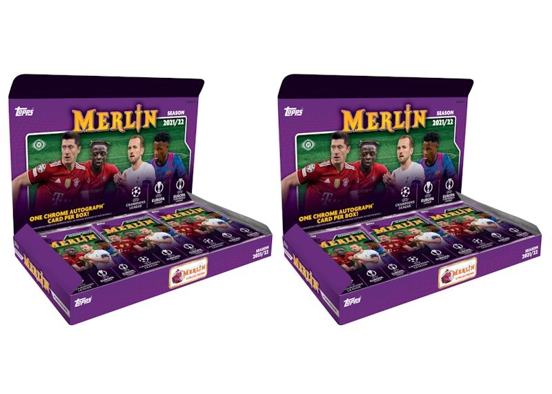 2021-22 Topps selling Merlin Chrome UEFA Soccer Blaster Box Factory Sealed x 2