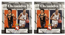 2021 Panini Chronicles Draft Picks Collegiate Basketball Mega Box (Green Opti-Chrome Parallels) 2x Lot