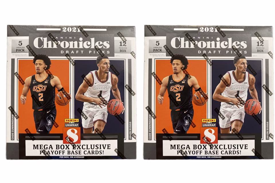 2021 Panini Chronicles Draft Picks Collegiate Basketball Mega Box (Green Opti-Chrome Parallels) 2x Lot