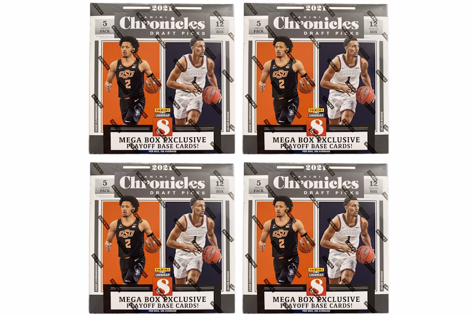 2021 Panini Chronicles Draft Picks Collegiate Basketball Mega Box (Green Opti-Chrome Parallels) 4x Lot