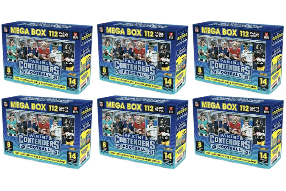 Coffrets Panini Prizm 2021 football américain Mega Box (112 Ct.) (lot de 6)