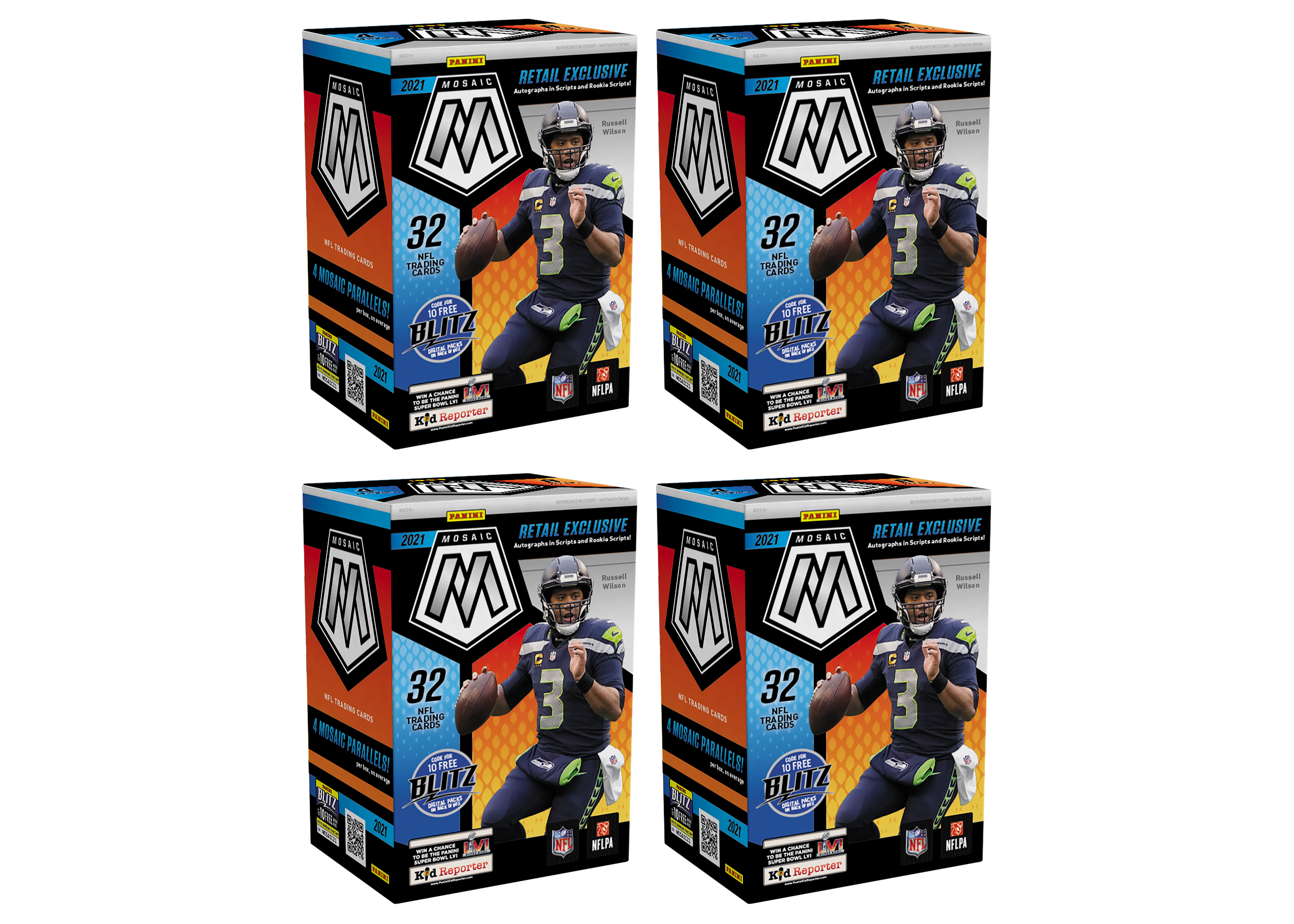 2021 Panini Mosaic Football Blaster Box (Retail Exclusive) 4x Lot